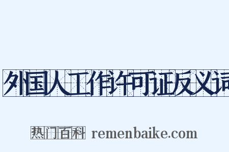 外国人工作许可证反义词是什么意思的图片